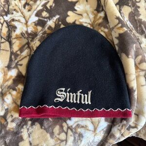 Black and Red Sinful Beanie RARE